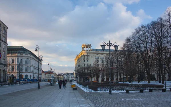 波兰华沙 2018年2月24日 Krakowskie 郊区街 是波兰华沙最美丽 最优雅的街道之一 — 图库照片