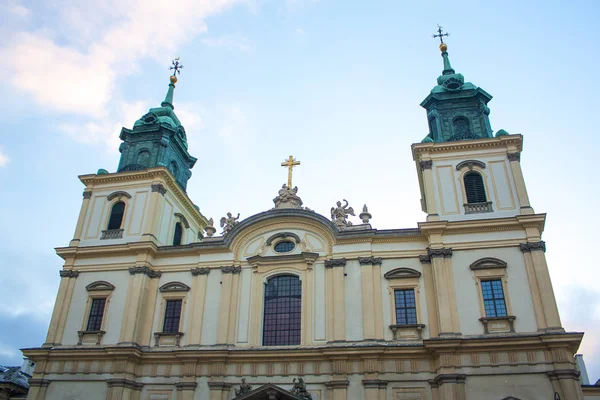 Façade Église Sainte Croix Varsovie Pologne — Photo