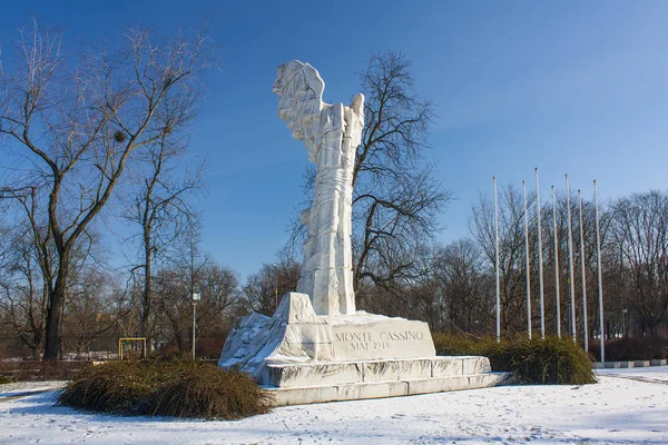 Warsaw Polen Februari 2018 Monument Van Slag Monte Cassino Ontworpen — Stockfoto