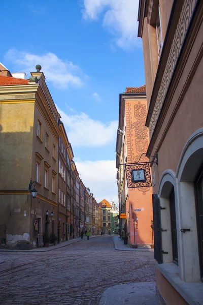 Varsóvia Polônia Fevereiro 2018 Casas Coloridas Cidade Velha Varsóvia Polônia — Fotografia de Stock