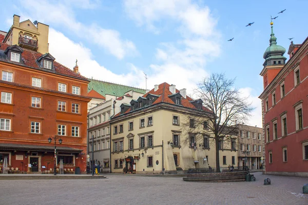 Warsaw Poland February 2018 Colorful Houses Castle Square Old Town — Stock Photo, Image