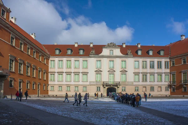 Varsovia Polonia Febrero 2018 Patio Del Castillo Real Casco Antiguo — Foto de Stock