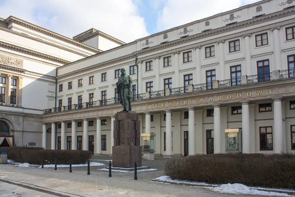 Warsaw Poland February 2018 Monument Wojciech Boguslawski Polish National Opera — Stock Photo, Image