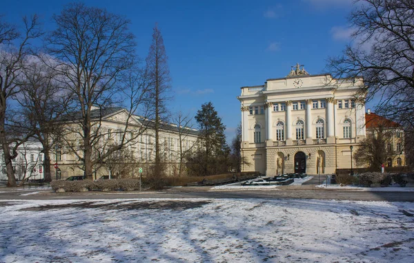 Varsovia Polonia Febrero 2018 Edificio Del Collegium Novum Conocido Como — Foto de Stock