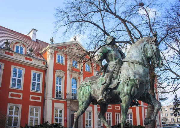 Warsaw Poland February 2018 Statue Bartolomeo Colleoni Czapski Palace Academy — Stock Photo, Image