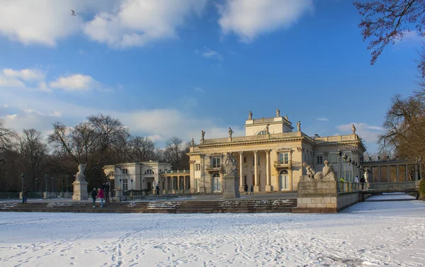 Varsóvia Polônia Fevereiro 2018 Palácio Real Palácio Sobre Água Parque — Fotografia de Stock