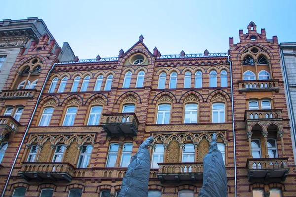 Warschau Polen Februar 2018 Fragment Eines Schönen Hauses Der Altstadt — Stockfoto