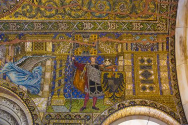 Berlin, Almanya - 25 Eylül 2018: İç in Memorial Kilisesi, Kaiser Wilhelm olmadan bir kubbe Berlinberlin, Almanya - 25 Eylül 2018: iç in Memorial Kilisesi, Kaiser Wilhelm Berlin'de bir kubbe olmadan