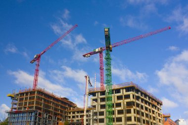 Berlin, Almanya - 25 Eylül 2018: Berlin'de bir yapının inşa