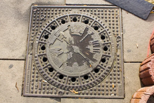 Берлин Германия Сентября 2018 Года Manhole Берлине — стоковое фото