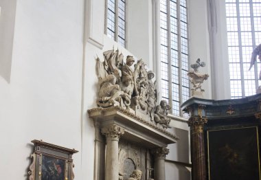 Berlin, Almanya - 25 Eylül 2018: Azize Mary Kilisesi de Berlin iç