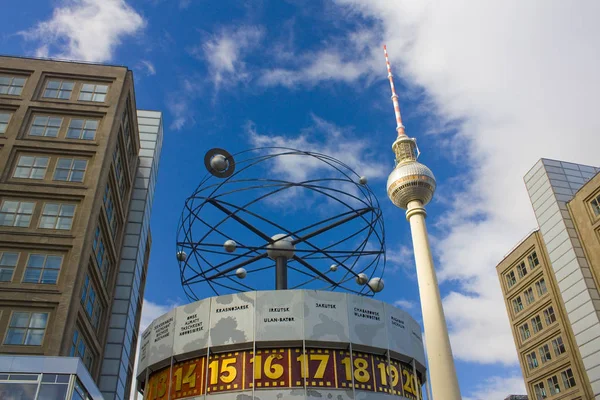 Berlim Alemanha Setembro 2018 Relógio Mundial Urânia Alexanderplatz Berlim — Fotografia de Stock