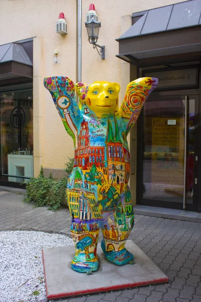 Berlino Germania Settembre 2018 Scultura Dell Orso Decorata Con Motivi — Foto Stock