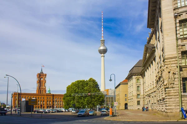 Berlim Alemanha Setembro 2018 Câmara Municipal Torre Televisão Berlim — Fotografia de Stock