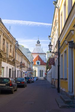 Zamosc, Polonya - 16 Ekim 2018: Kilise ve manastır Zamosc zavallı Clares