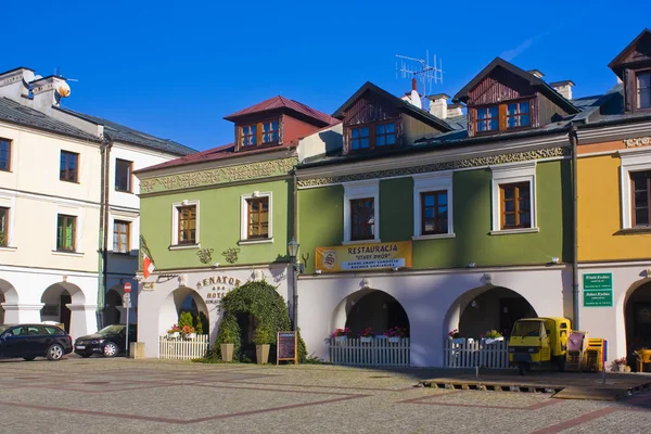 Zamosc Polonia Octubre 2018 Edificio Plaza Del Mercado Salado Rynek —  Fotos de Stock