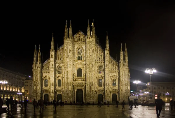 Itália Milão Novembro 2018 Vista Noturna Catedral Milão Duomo Milano — Fotografia de Stock