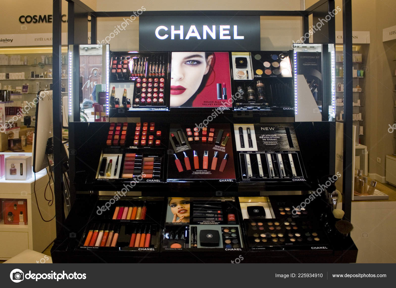 Italy Milan November 2018 Professional Cosmetics Chanel Make Store