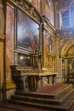İtalya, Milano - 1 Kasım 2018: Milano iç in Kilisesi, Saint Maurice al Monastero Maggiore