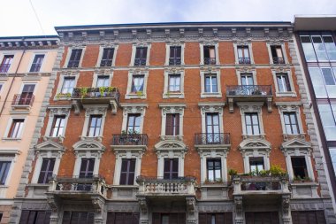 İtalya, Milano - 1 Kasım 2018: Güzel binada Old Town Milano