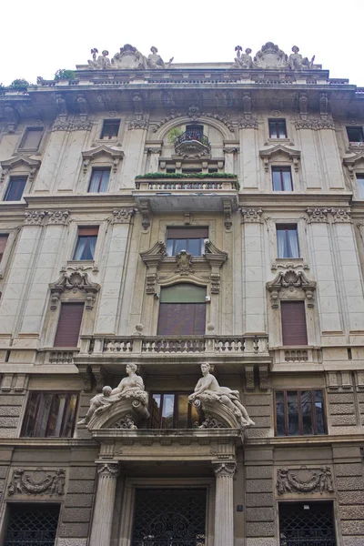 Italy Milan November 2018 Impressive Art Nouveau Building Piazza Eleonora — Stock Photo, Image