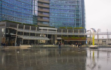 ITALY, MILAN - November 1, 2018: Piazza Gae Aulenti in Porta Nuova district in Milan