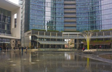 ITALY, MILAN - November 1, 2018: Piazza Gae Aulenti in Porta Nuova district in Milan