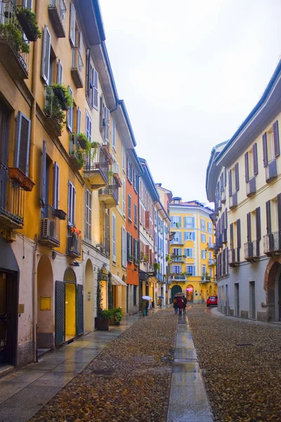 Italia Milán Noviembre 2018 Calle Típica Del Barrio Brera Con — Foto de Stock