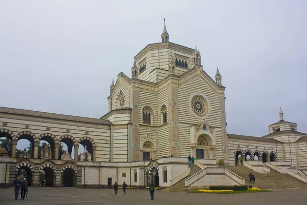 Italy Milan November 2018 Frontal Facade Monumental Cemetery Cimitero Monumentale — Stock Photo, Image