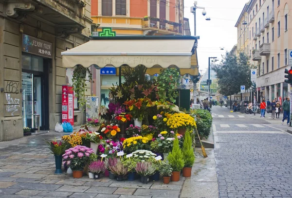 Italia Milán Noviembre 2018 Flores Para Venta Floristería Milán — Foto de Stock