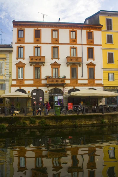 Italien Milan November 2018 Naviglio Grande Canal Milan — Stockfoto