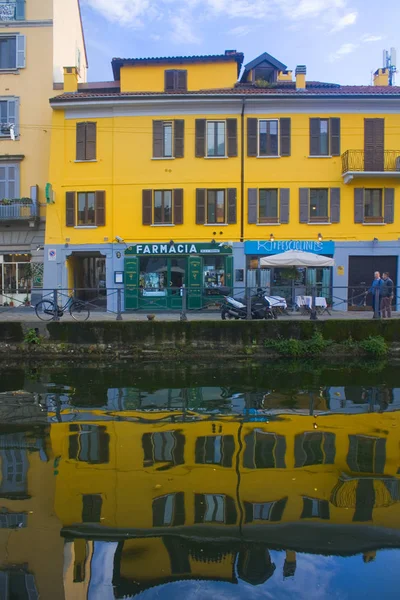 Italië Milaan November 2018 Naviglio Grande Canal Milaan — Stockfoto