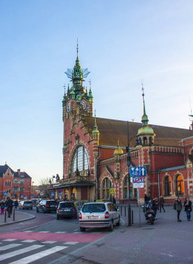 Gdansk, Polonya - 8 Nisan 2018: Gdansk Ana Tren İstasyonu.