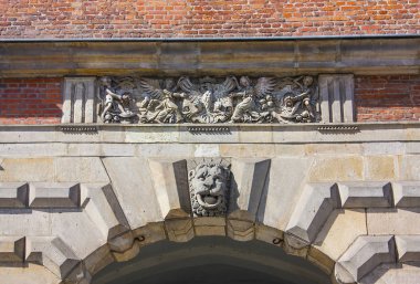 Yeşil kapı (Brama Zielona) eski kasaba Gdansk, Polonya parçası