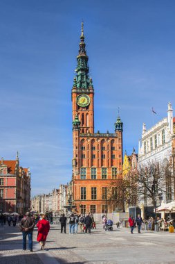 Gdansk, Polonya - 8 Nisan 2018: Ana Belediye Gdansk 