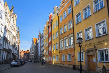 Gdansk, Polonya - 8 Nisan 2018: Old Town Gdansk, mimari