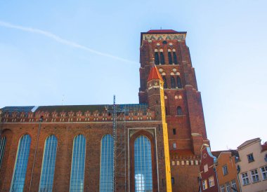 Gdansk, Polonya - 8 Nisan 2018: St. Mary Katedrali Gdansk eski şehir