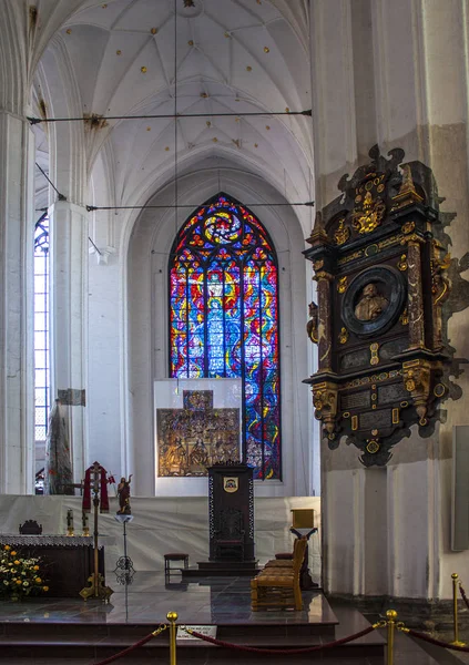 Gdansk Polônia Abril 2018 Interior Basílica Santa Maria — Fotografia de Stock