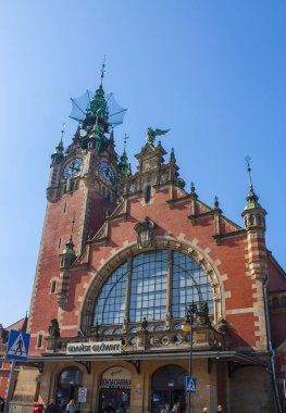 Gdansk, Polonya - 8 Nisan 2018: Gdansk Ana Tren İstasyonu.