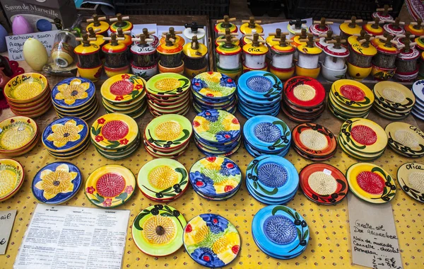 Nicea Francja Czerwca 2018 Suweniry Ceramiki Kuchni Słynnego Rynku Cours — Zdjęcie stockowe