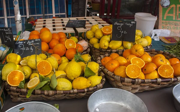 Nice France June 2018 Oranges Lemons Local Well Known Cours — Stock Photo, Image