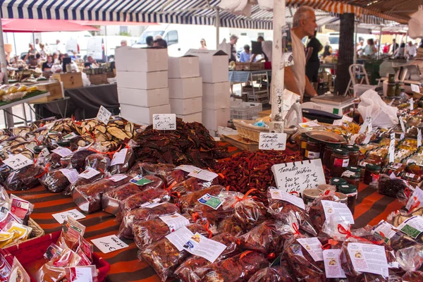 Nice Francia Giugno 2018 Pomodori Secchi Del Mercato Agricolo Mediterraneo — Foto Stock