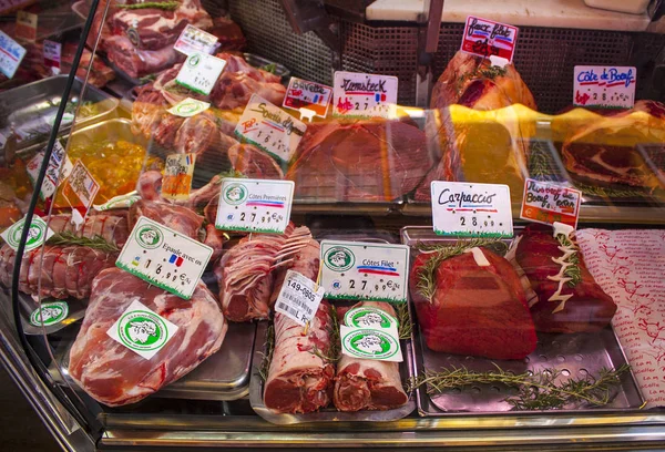 Nice Frankrijk Juni 2018 Vlees Bij Een Slager Shop Nice — Stockfoto