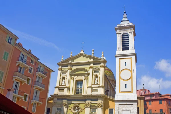 Niza Francia Junio 2018 Cathedrale Sainte Reparate Famosa Plaza Rossetti — Foto de Stock