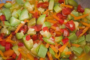 Kavrulmuş sebze yakın çekim