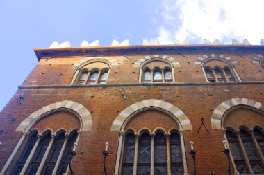 Genoa, İtalya - Jule 25, 2018: Parçası Palazzo San Giorgio veya Palace St. George Cenova, İtalya