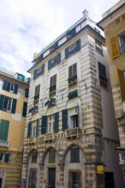 Genoa Italië Jule 2018 Architectuur Aan Piazza San Matteo Oude — Stockfoto