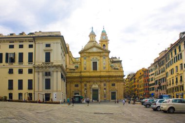 Genoa, İtalya - Jule 25, 2018: Jesus kilise ya da Chiesa del Gesu Via Matteotti Cenova 