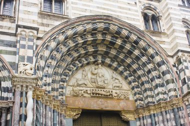 Genoa, İtalya - Jule 25, 2018: Saint Lawrence (Lorenzo) Katedrali Cenova parçası