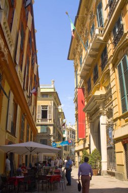 Genoa, İtalya - Jule 25, 2018: Via Garibaldi Cenova